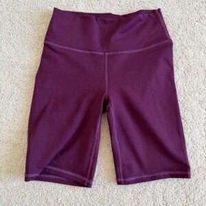 High-Waist Burgundy Fabletics Women’s Bike Shorts Small